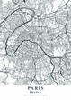Paris - France Dusk Plane Map