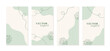 © Artulina - Minimalist instagram stories templates in green neutral colors. Abstract organic hand drawn shapes backgrounds with copy space for text