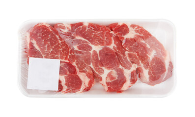 Raw meat in package