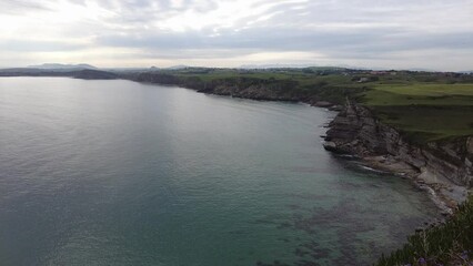 Wall Mural - panoramic video of cliffs in the cantabrian sea