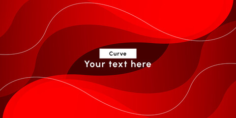 Sticker - Abstract modern colorful gradient red curve background