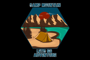 Wall Mural - Camp Mountain Lets Go Adventure Design Landscape