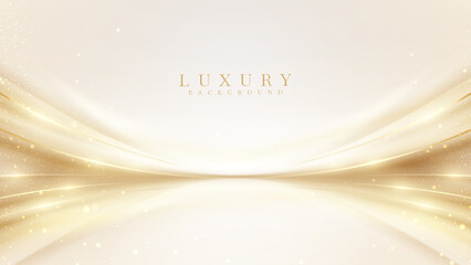 Wall Mural - Luxury background with golden light effect decoration and bokeh elements.