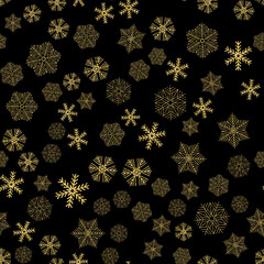 Golden snow seamless pattern for scrapbook glitter shiny background christmas decoration