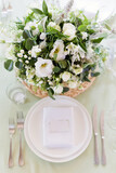 Fototapeta  - Table setting and flower composition