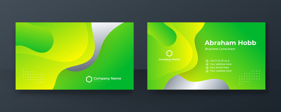 Modern green and blue business card design template