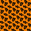 Orange black halloween design ghost seamless pattern for textile and wrapping paper