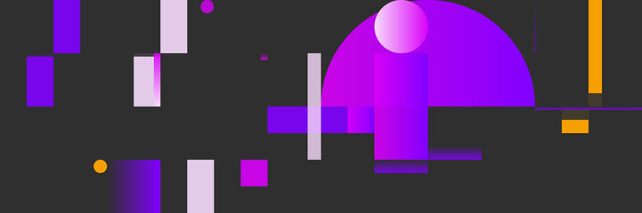Poster - Futuristic Abstract Geometric Vector Graphics Background Made With Color Gradient And Minimalist Geometry Forms