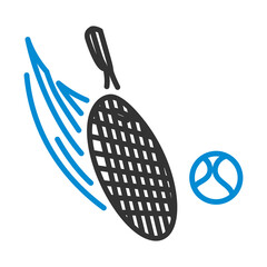 Wall Mural - Tennis Racket Hitting A Ball Icon