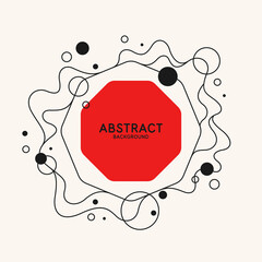 Poster - trendy abstract art geometric background with flat, minimalistic style. vector poster