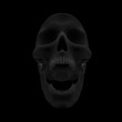 Screaming Skull or open mouth Skull isolated on black background. 3d render Xray shade style