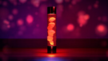 Beautiful Red Lava Lamp Lighting On Festal Bg - Abstract 3D Rendering