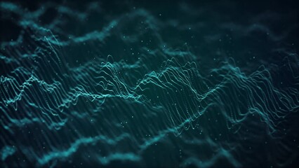 Poster - Abstract Digital Flowing Lines Technology Background Loop/ 4k animation of an abstract wallpaper background of digital fractal particle lines with depth of field and ambient occlusion flowing and wavi