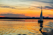 Summer sailing at sunset.