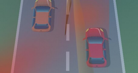 Poster - Animation of wind turbine over road and cars