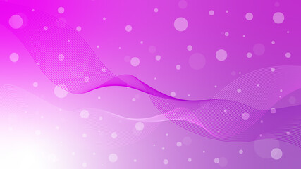 Poster - Abstract futuristic wavy stripes with circle shapes. Abstract curved lines with circle shapes on a purple background. Vector.