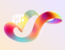 Colorful Spiral Ribbon. Abstract Vector Background With Colorful Lines.
