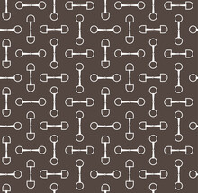 Vector Seamless Pattern Of Flat Horse Equestrian Bit Isolated On Brown Background