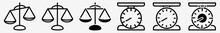 Scales Icon Libra Scales Set | Kitchen Scale Icon Balance Vector Weighbridge Illustration Logo | Weighing Scales Icon Measure Weight Isolated Scales