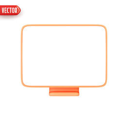 Aufkleber - Laptop computer monitor. Realistic 3d design element In plastic cartoon style. Icon isolated on white background. Vector illustration