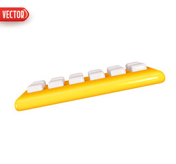 Aufkleber - Keyboard from laptop computer. Realistic 3d design element In plastic cartoon style. Icon isolated on white background. Vector illustration