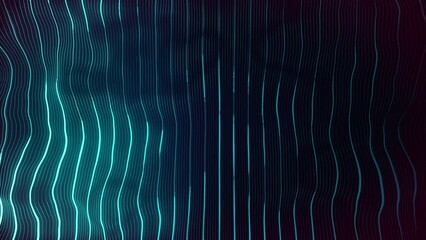 Poster - Abstract Digital Waving Neon Lines Fx Background Loop/ 4k animation of an abstract background with digital fractal particle lines waving and seamless looping