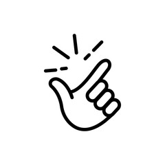 Vector icon for easy. Finger snapping line sign - vector illustration