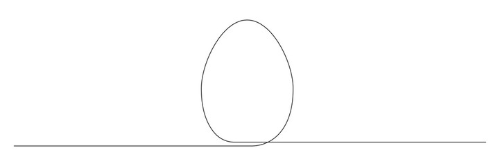 Poster - Egg continuous one line drawing.  Easter egg linear symbol. Vector illustration isolated on white.