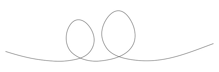 Poster - egg continuous one line drawing. easter egg linear symbol. vector illustration isolated on white.