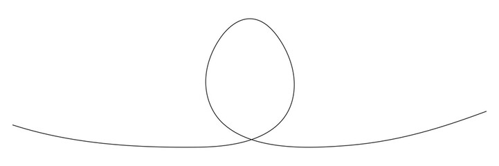 Poster - egg continuous one line drawing. easter egg linear symbol. vector illustration isolated on white.