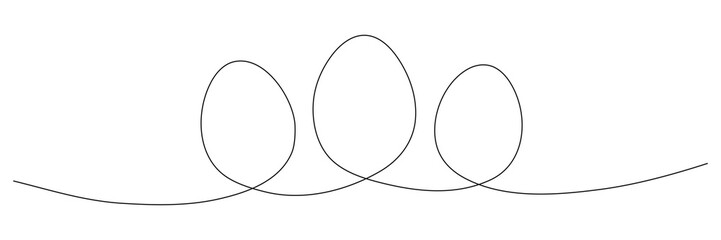 Poster - Egg continuous one line drawing.  Easter egg linear symbol. Vector illustration isolated on white.