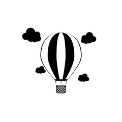 Air balloon logo. Hot air balloon icon isolated on white background