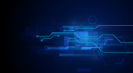Poster - Design in the concept of electronic circuit boards.