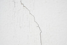 Cracked Concrete On White Wall Texture Background