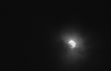 Wall Mural - full moon cover by spreading cloud in night