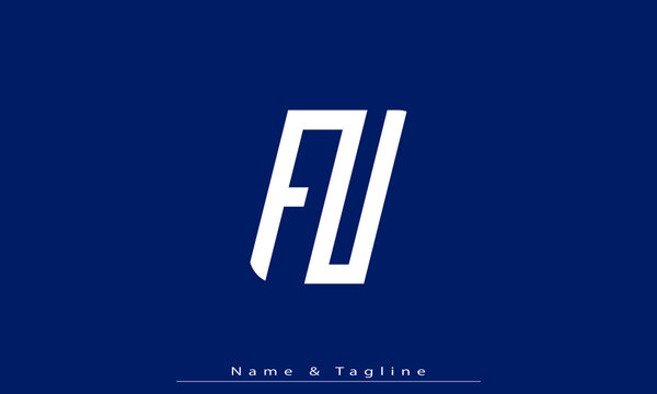 Alphabet letters Initials Monogram logo FU , UF