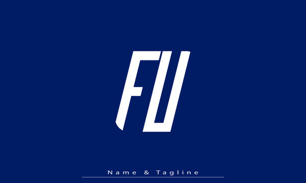 Alphabet letters Initials Monogram logo FU , UF