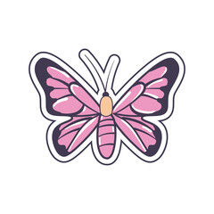 Sticker - flat pink butterfly design