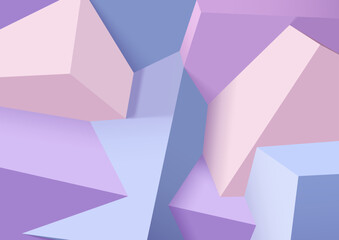 Poster - Abstract background with realistic colorful cubes. Trendy 3D background with wall of shapes.