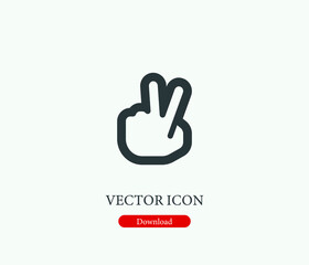 Poster - Hand scissors vector icon. Symbol in Line Art Style for Design, Presentation, Website or Mobile Apps Elements, Logo.  Hand scissors symbol illustration. Pixel vector graphics - Vector