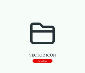 Poster - Folder vector icon. Symbol in Line Art Style for Design, Presentation, Website or Mobile Apps Elements, Logo.  File symbol illustration. Pixel vector graphics - Vector