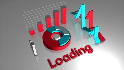 Aufkleber - Bright animation of the loading field. Motion. Multicolored geometric elements moving and showing downloads