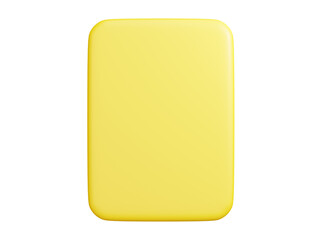 Poster - Banner plate 3d render - rectangular shaped yellow plaque with empty space for text for promotion and advertising poster