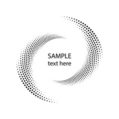Wall Mural - Black vector square dotted lines in vortex form. Geometric art. Segmented circle. Arc lines. Trendy design element for frame, logo, sign, symbol, web, prints, posters, template, pattern, backdrop