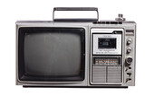 Fototapeta  - Vintage Classic Retro Style old television,old television on isolated background.