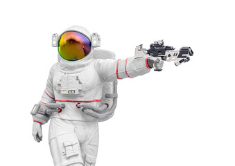 Wall Mural - astronaut got a laser gun