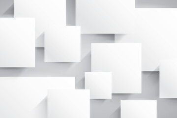 Poster - White empty squares, abstract composition. Vector design background