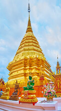 The Golden Chedi Of Wat Phra That Doi Suthep Temple, Chiang Mai, Thailand