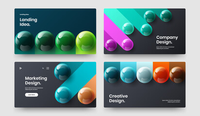 Wall Mural - Simple 3D spheres annual report concept collection. Original booklet vector design layout composition.