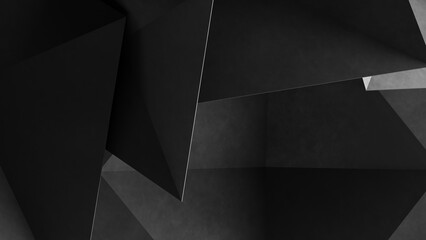 Wall Mural - dark gray geometric background. 3d rendering
